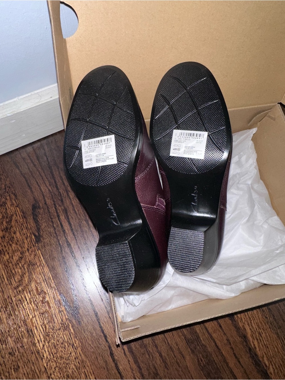 Clarks Emily2 Belle Burgundy Ankle Booties, 6 Wide - Picture 13 of 16